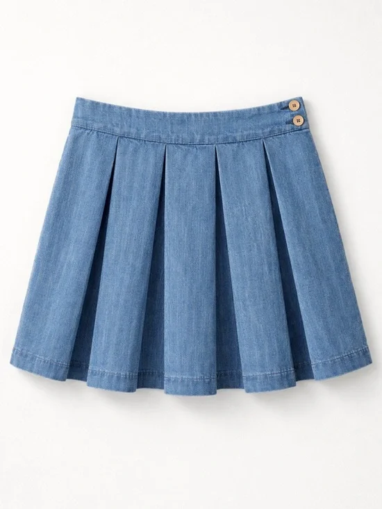Tommy Hilfiger Denim Pleated Skirt - Picture 3 of 8